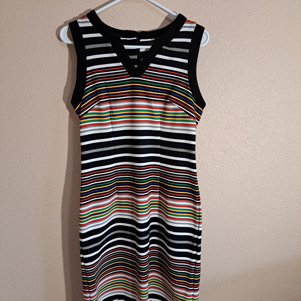 Colorful Striped Sleeveless Midi Dress